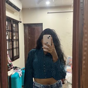 Dark Blue Crop Top