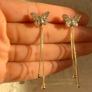 Korean Butterfly Tassel Earrings