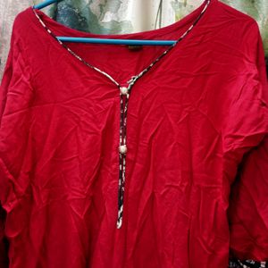 Maroon And Black Rayon Straight Kurta