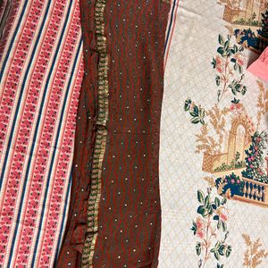 Jari Border Rust Saree