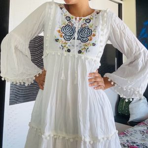 White Boho Dress