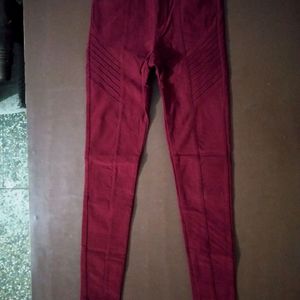 Maroon Velvet Kind Of Cloth JEANS