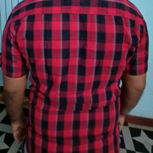 attitude brd red checks half sleeve xl luk new