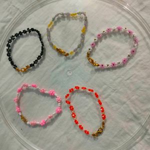 Handmade Bracelets With Glass Beads And Charms