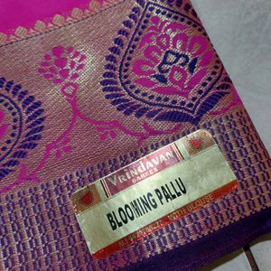 Dark Pink Polyester Saree With Butta Work