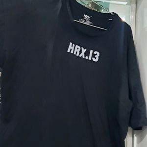 HRX Men's Black Oversized Tshirt