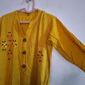 Rayon Mustard Yellow Kurta