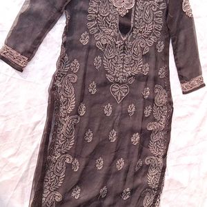 Lucknowi Work With  Gota Patti  Chikankari Kurta