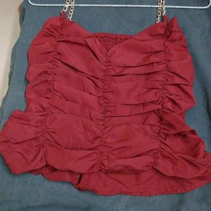 Maroon Party Wear Tank Top