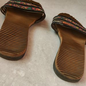 Tan Brown Printed Flats (Women)