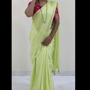 Jute Cotton Saree with Stitched Blouse