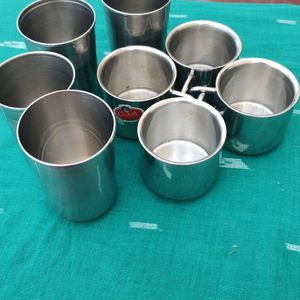 Double Wall Steel Cups 4nos