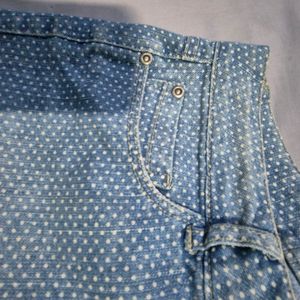 Denim Polka Dot Shorts|Korean|Pinterest|Cute