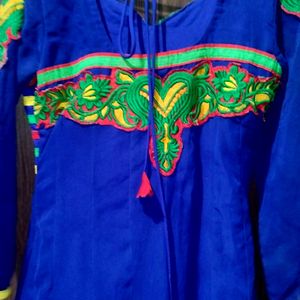 Blue Georgette Anerkali Kurti