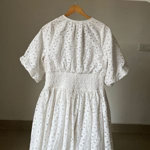 Cotton Broderie White Maxi Dress