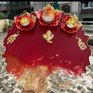 5 Pooja Thalis +Five Moulds