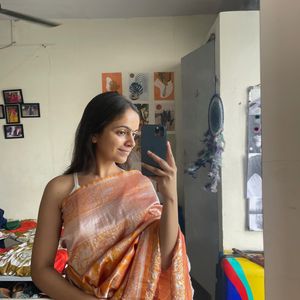 Orange Banarsee Sari