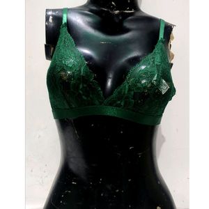 Green transparent Bra For women's