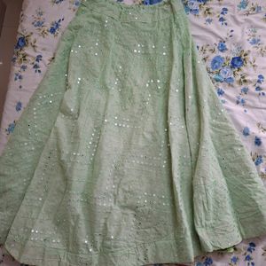 Green Mirror Work Chaniya Choli