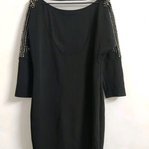 Rhinestone Black Dress