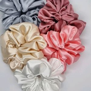 5 Silk Satin Hair Scrunchie Combo Pack