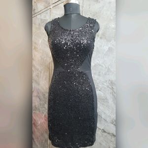 Black Sequins Party Short Dress