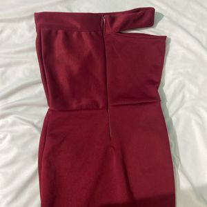 Maroon Classy Bodycon Dress