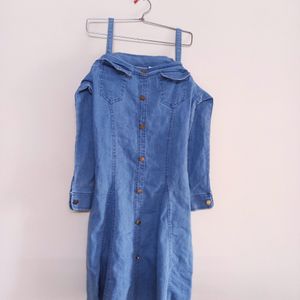 Denim Cold Shoulder Dress