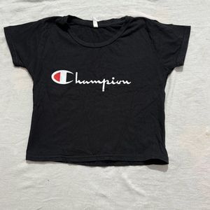 Champions Black Crop Top