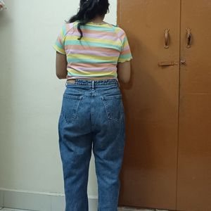 High Waisted Mom Fit Denim