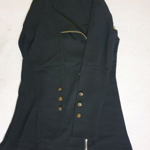 WoowZerz Black Asymmetric Blazer Dress