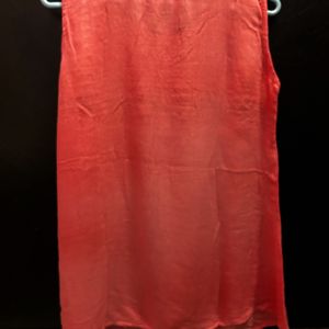 Embroidered Coral Tunic Kurti (Never Used)