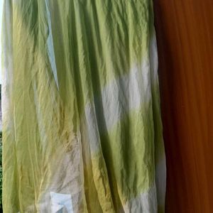 Green Stitched Straight Pant