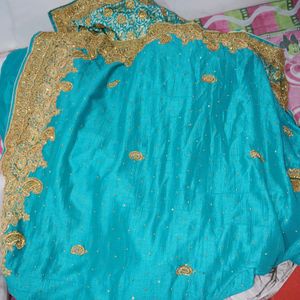 Blue Coloured Partywear Heavy Saree