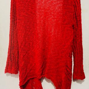 Red Long Shrug