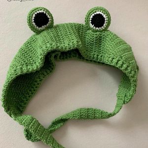 Frog 🐸 Crochet Cap