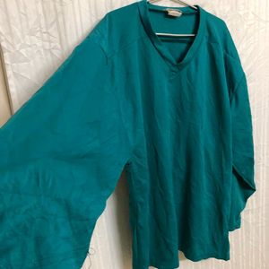 Okay V Neck Sea Green T Shirt