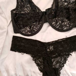 Black Net Lingerie Set.