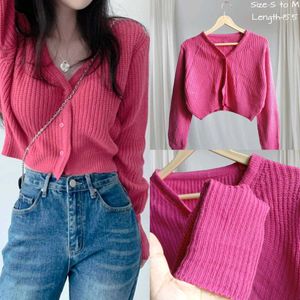 Pink Crop Cardigan