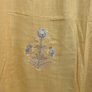 Hand Embroidery Yellow Kurta With Palazzo