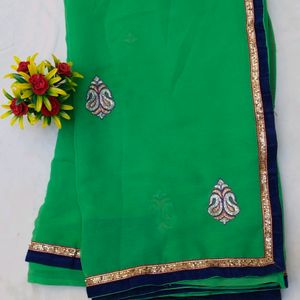 🥳Offer 🎉🔥Green Work Saree😍