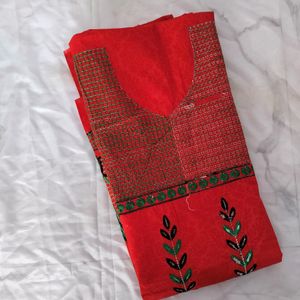 Red Kurti Fabric