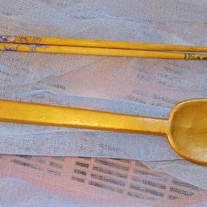 Wooden Spatula with Chopsticks