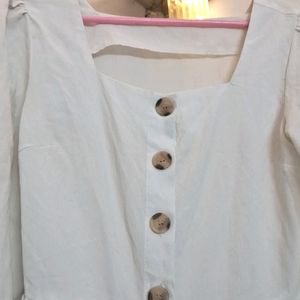 White Peplum Top