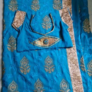 Beautiful Saree Embroidery Work Sare With Blouse