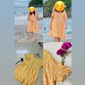 XL Yellow Floral Dress