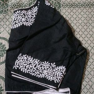 Embroidery Black Blouse