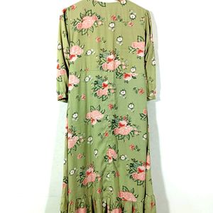 Sage Green Floral Dress (Women)