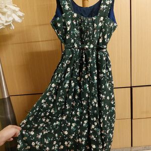 Green Floral Dress -New