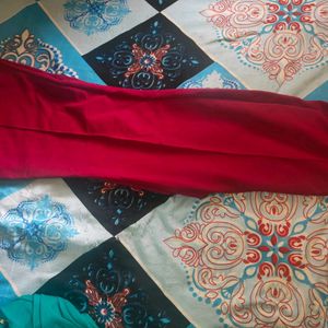 Women Regular Red Viscous Rayon Trouser